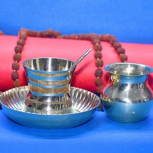 Brass Panchpatra with Spoon & Bowl | Traditional Panch Patra Set for Daily Pooja & Mandir Use