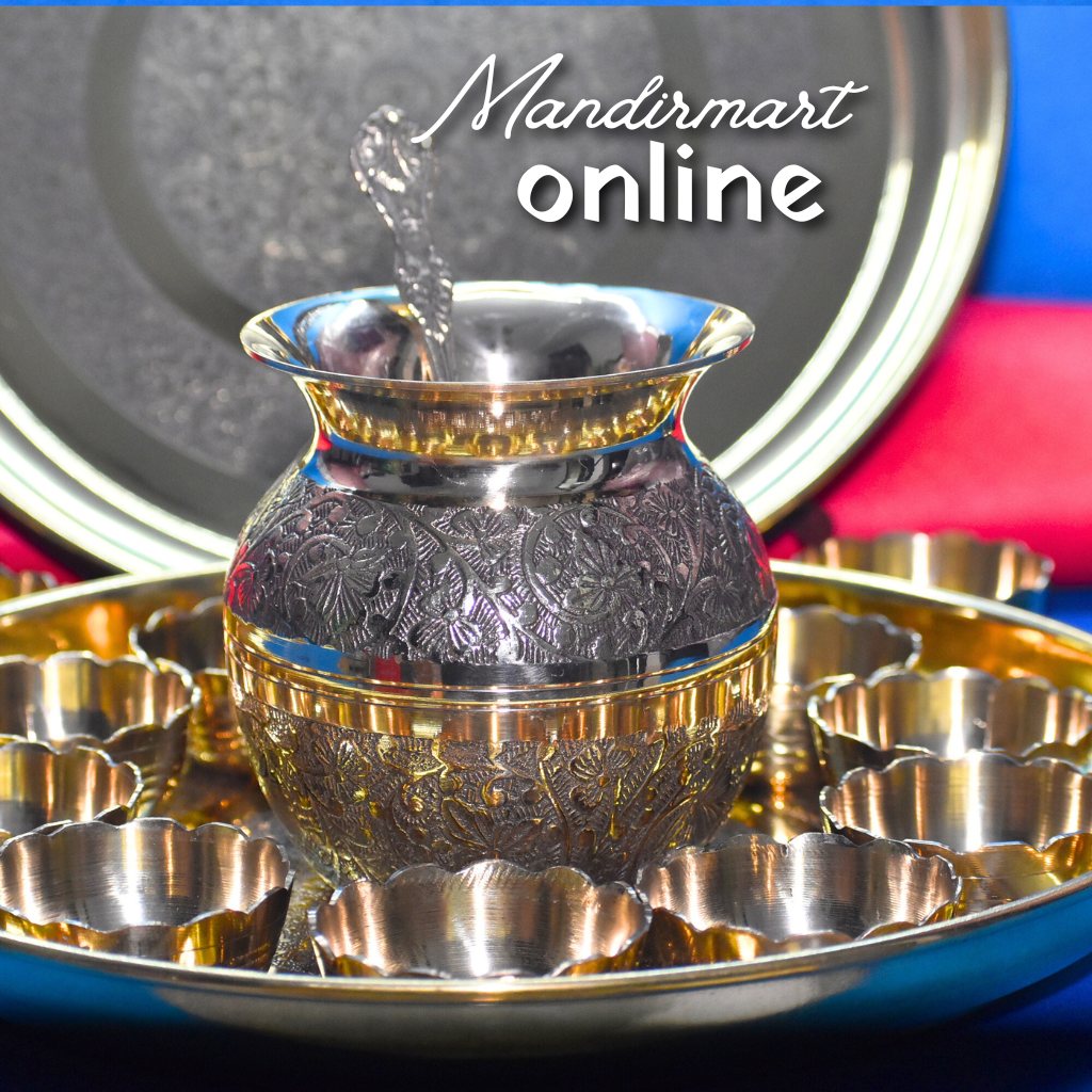 Buy Brass Pooja Thali Set with 16 Katori & Lota – Complete Puja Plate for Daily Rituals